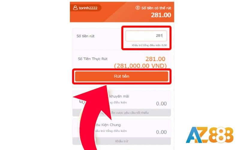 Điền số tiền cần rút và xác nhận giao dịch Điền số tiền cần rút và xác nhận giao dịch