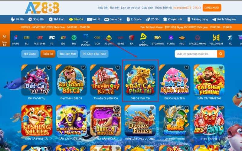 Các bước tham gia bắn cá phát tài tại AZ888