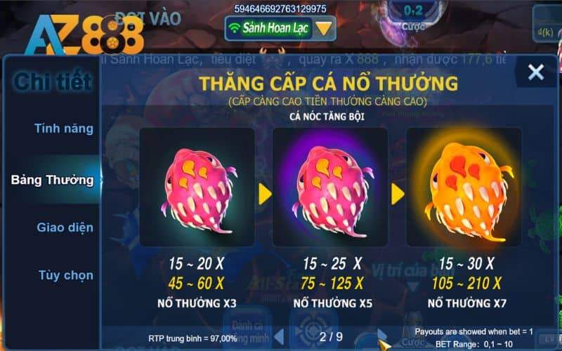 Các mục tiêu trong dàn sao đánh cá người chơi cần tiêu diệt